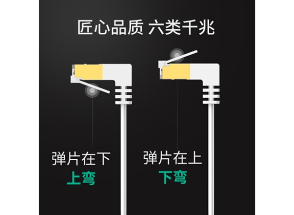 六類純銅扁平90度彎頭網絡跳線-網絡跳（tiào）線廠家